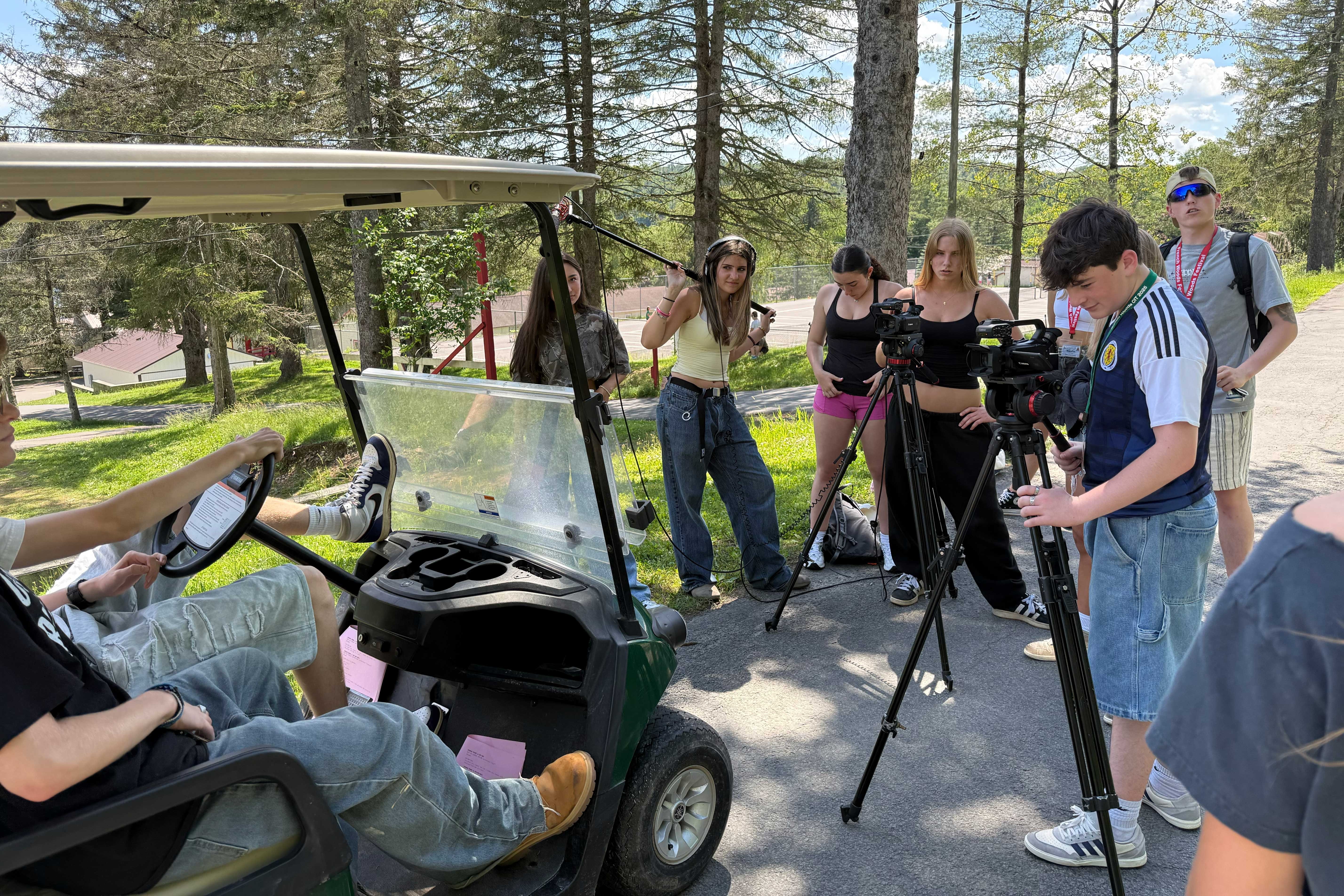 Short film shooting a golf cart sequence
