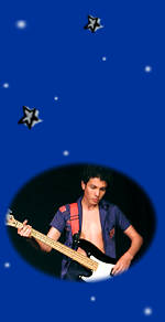 Boy playing bass guitar